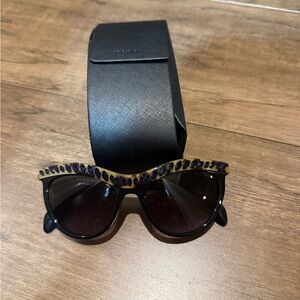Prada Sunglasses with Gold and Purple Embellishment